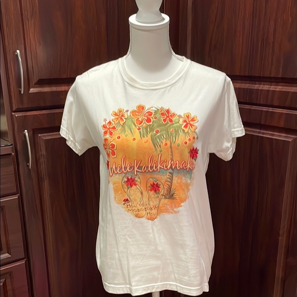 Mele Kalikimaka Women's White Short Sleeve Tee